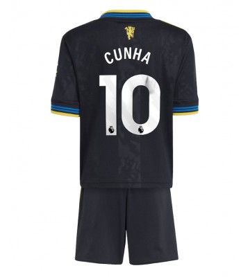 Manchester United Matheus Cunha #10 Tredje Kläder Barn 2025-26 Kortärmad (+ Korta byxor)